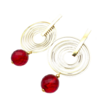 Gold plated earrings with amber