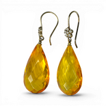 Gold plated earrings with amber