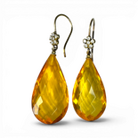 Gold plated earrings with amber