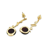 Gold-plated earrings with amber and zircons