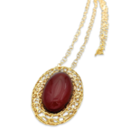 Gold plated necklace with Amber