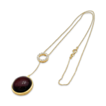 Collar Bañado en Oro con Ámbar y Circonitas