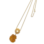 Gold plated necklace with amber rose