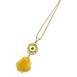 Collar Bañado en Oro con Ámbar Rosa y Turquesa