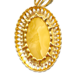 Gold-plated pendant with amber and zircons