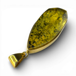 Gold plated pendant with green amber