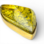 Gold plated pendant with green amber