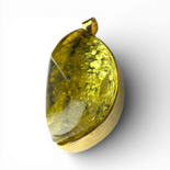 Gold plated pendant with green amber