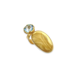 Gold-plated ring with amber and topaz