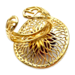 Bague plaquée or avec ambre et zircons