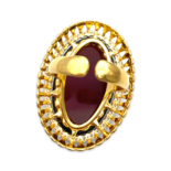 Mit Bernstein und Zirkonen vergoldeter Ring