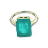 Gold-plated ring with paraiba and zircons