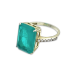 Gold-plated ring with paraiba and zircons