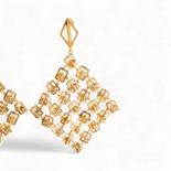 Gold plated silver amber earrings Rhombuses