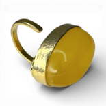 镀金银琥珀戒指