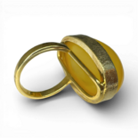 镀金银琥珀戒指