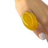 镀金银琥珀戒指