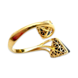 Gold plated silver and amber ring