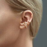 Ear Cuff de plata bañada en oro con circonitas