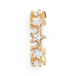 Ear Cuff de plata bañada en oro con circonitas y estrellas