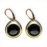 Gold-Plated Silver Earrings with Dark Cherry Amber