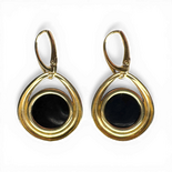 Gold-Plated Silver Earrings with Dark Cherry Amber