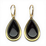 Gold-Plated Silver Earrings with Dark Cherry Amber