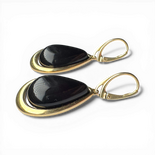 Gold-Plated Silver Earrings with Dark Cherry Amber