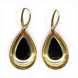 Gold-Plated Silver Earrings with Dark Cherry Amber