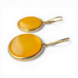 Gold-Plated Silver Earrings with Yellow Amber