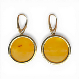 Gold-Plated Silver Earrings with Yellow Amber