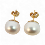 Goldplattierte Silberperlen-Ohrringe