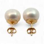 Goldplattierte Silberperlen-Ohrringe