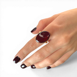 Gold-Plated Silver Ring with Cherry Amber (Adjustable)