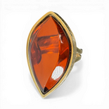 Gold-Plated Silver Ring with Cherry Amber (Adjustable)