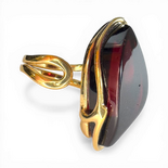 Gold-Plated Silver Ring with Cherry Amber (Adjustable)