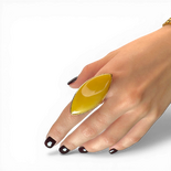 Gold-Plated Silver Ring with Yellow Amber (Adjustable)