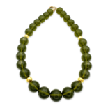 Green amber beads