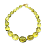 Green amber beads necklace