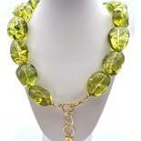 Green amber beads necklace