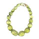 Green amber beads necklace