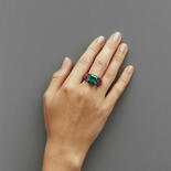 Grüner und Pinker Edelsteinring