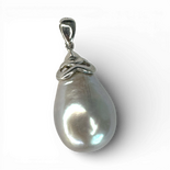 Grey Pearl silver necklace