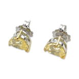 Heart Cut Stud Silver Earrings