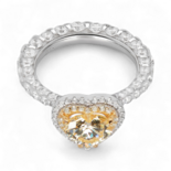 Heart-Shaped artificial Yellow Diamond Ring