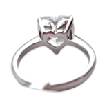 Heart White Silver Ring