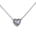 Heart Silver Necklace with zircon