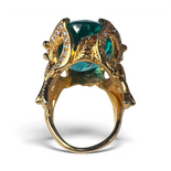 Light Blue Zircon Ring — Gold-Plated Brass