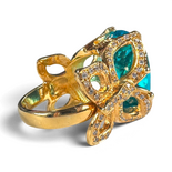 Light Blue Zircon Ring — Gold-Plated Brass