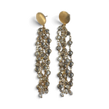 Pendientes largos de zirconia — Plata de ley 925 chapada en oro